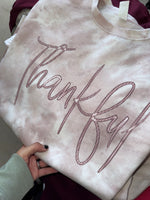 THANKFUL Faux Sequin Embroidery - Size L