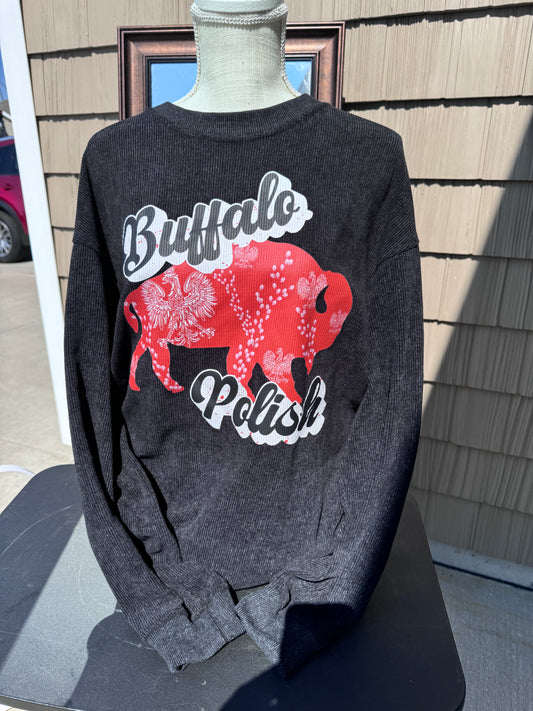 buffalo Polish - Lightweight Corded Crew- Size M